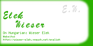 elek wieser business card